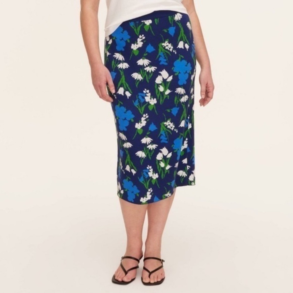 RARE kate spade x Target Floral Midi Sweater Skirt in Blue and Green::NWT::
